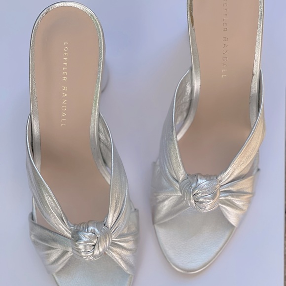 Loeffler Randall Coco Metallic Silver Heels Size 10 - Picture 10 of 16